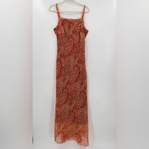 Vintage Y2K Paisley Long Maxi Dress Tall Girl 14 Tall